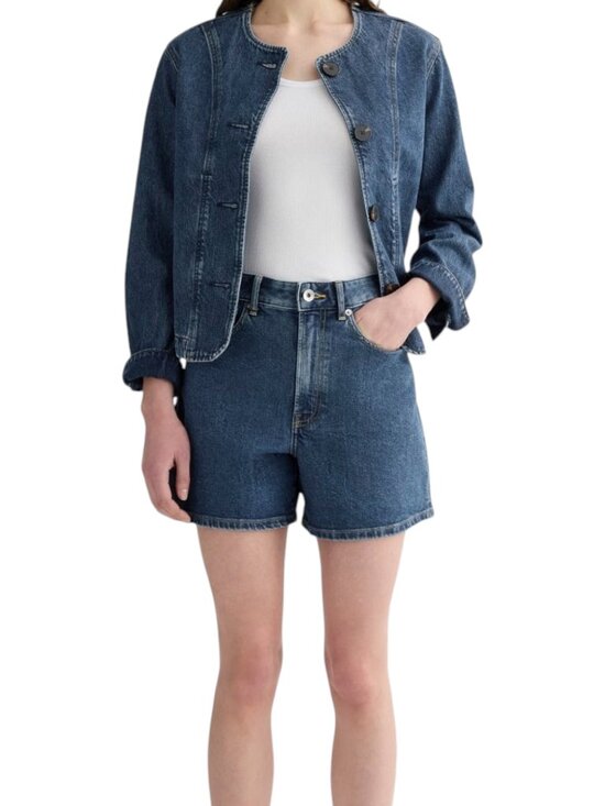 Everlane Pants - Everlane Blue Denim Shorts A-Line High Rise Ocean Medium Wash Size 29R